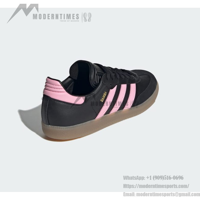 Adidas Samba IH8157 - Black Sneakers with Pink Stripes Adidas Samba IH8157 Black Sneakers with Pink Stripes and Gum Sole