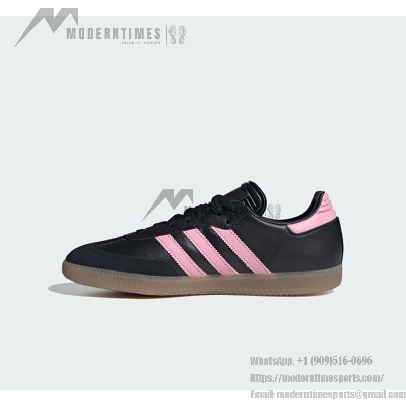 Adidas Samba IH8157 - Black Sneakers with Pink Stripes Adidas Samba IH8157 Black Sneakers with Pink Stripes and Gum Sole