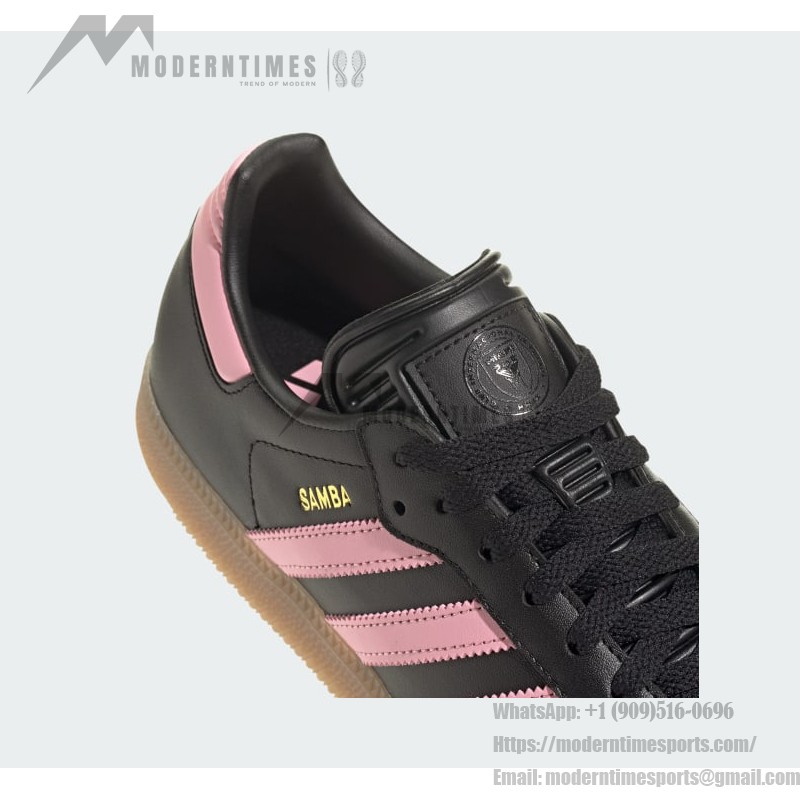 Adidas Samba IH8157 - Black Sneakers with Pink Stripes Adidas Samba IH8157 Black Sneakers with Pink Stripes and Gum Sole