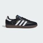 Adidas Samba OG B75807 - Black Sneakers with Silver Stripes Adidas Samba OG B75807 Black Leather Sneakers with Silver Stripes and Gum Sole