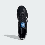 Adidas Samba OG B75807 - Black Sneakers with Silver Stripes Adidas Samba OG B75807 Black Leather Sneakers with Silver Stripes and Gum Sole