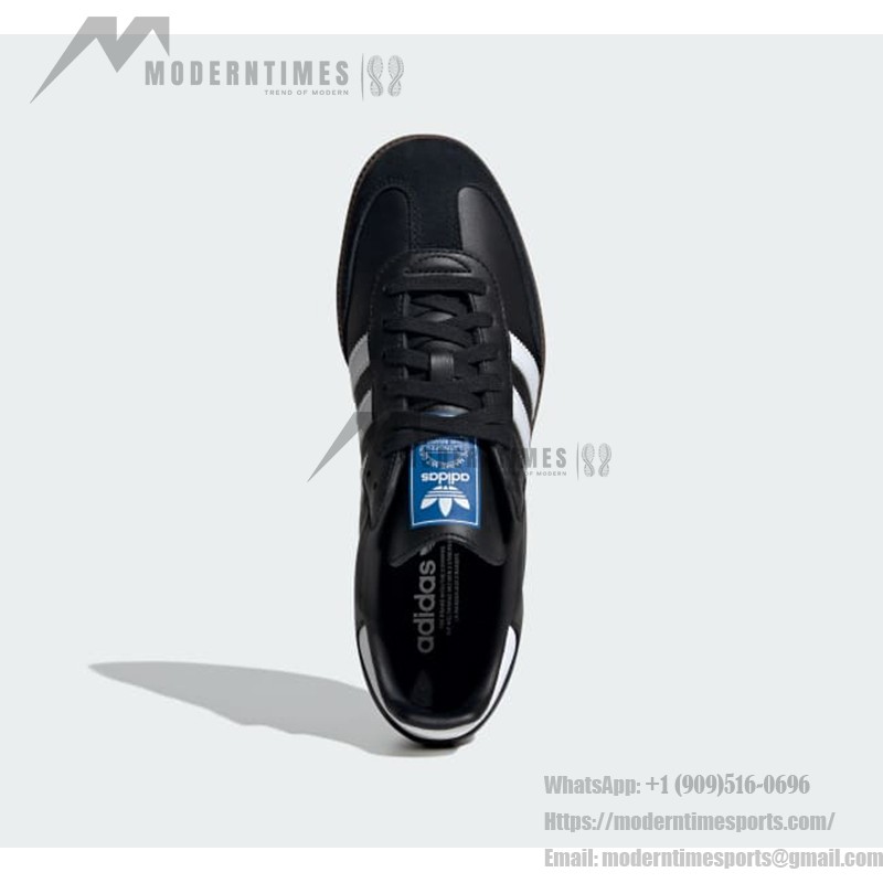 Adidas Samba OG B75807 - Black Sneakers with Silver Stripes Adidas Samba OG B75807 Black Leather Sneakers with Silver Stripes and Gum Sole