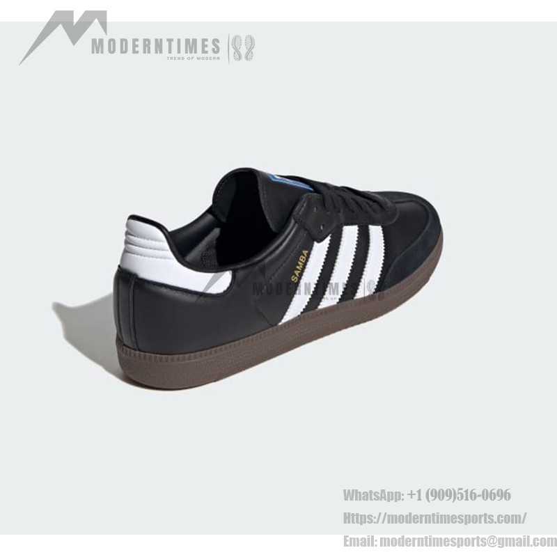 Adidas Samba OG B75807 - Black Sneakers with Silver Stripes Adidas Samba OG B75807 Black Leather Sneakers with Silver Stripes and Gum Sole