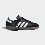 Adidas Samba OG B75807 - Black Sneakers with Silver Stripes Adidas Samba OG B75807 Black Leather Sneakers with Silver Stripes and Gum Sole