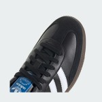 Adidas Samba OG B75807 - Black Sneakers with Silver Stripes Adidas Samba OG B75807 Black Leather Sneakers with Silver Stripes and Gum Sole
