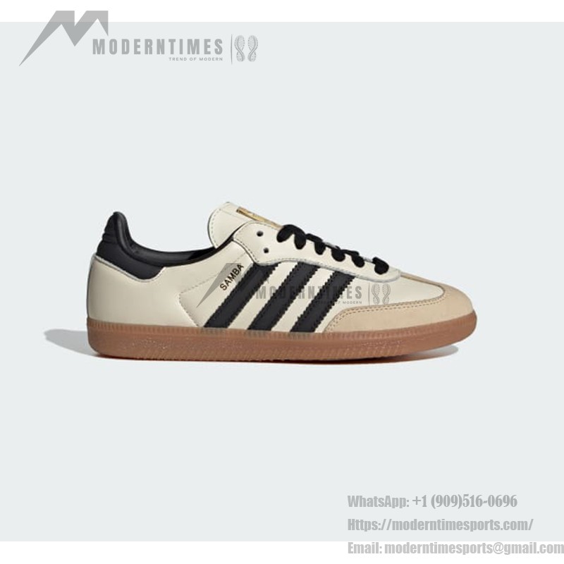 Adidas Samba OG ID0478 - Classic Ivory White Sneakers with Black Stripes Adidas Samba OG ID0478 Ivory White Sneakers with Black Stripes and Gum Sole