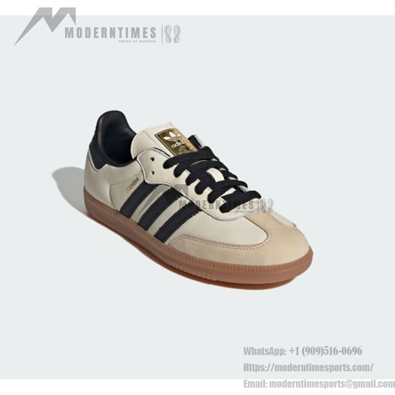 Adidas Samba OG ID0478 - Classic Ivory White Sneakers with Black Stripes Adidas Samba OG ID0478 Ivory White Sneakers with Black Stripes and Gum Sole