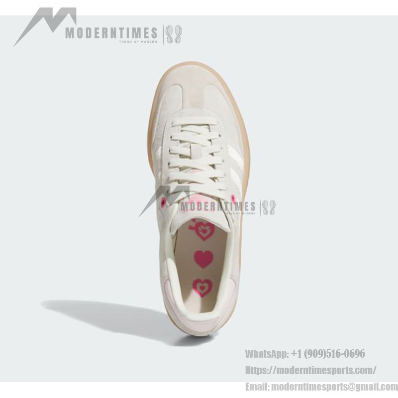 Adidas Samba OG ID1104 - Beige Sneakers with Pink Accents Adidas Samba OG ID1104 Beige Sneakers with Pink Accents and Gum Sole