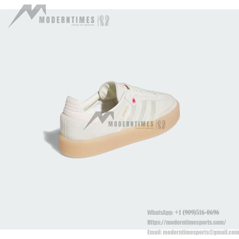 Adidas Samba OG ID1104 - Beige Sneakers with Pink Accents Adidas Samba OG ID1104 Beige Sneakers with Pink Accents and Gum Sole