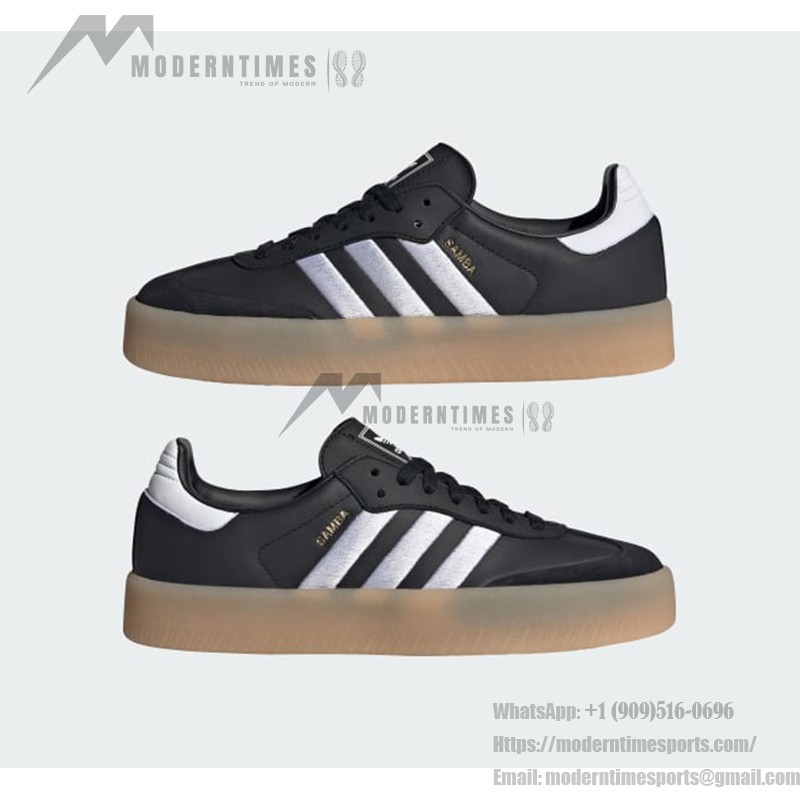 Adidas Samba OG ID0436 - Black Sneakers with Silver Stripes Adidas Samba OG ID0436 Black Sneakers with Silver Stripes and Gum Sole
