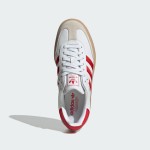 Adidas Samba ID0438 - Classic White Sneakers with Red Stripes Adidas Samba ID0438 White Sneakers with Red Stripes and Suede Details