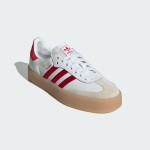 Adidas Samba ID0438 - Classic White Sneakers with Red Stripes Adidas Samba ID0438 White Sneakers with Red Stripes and Suede Details