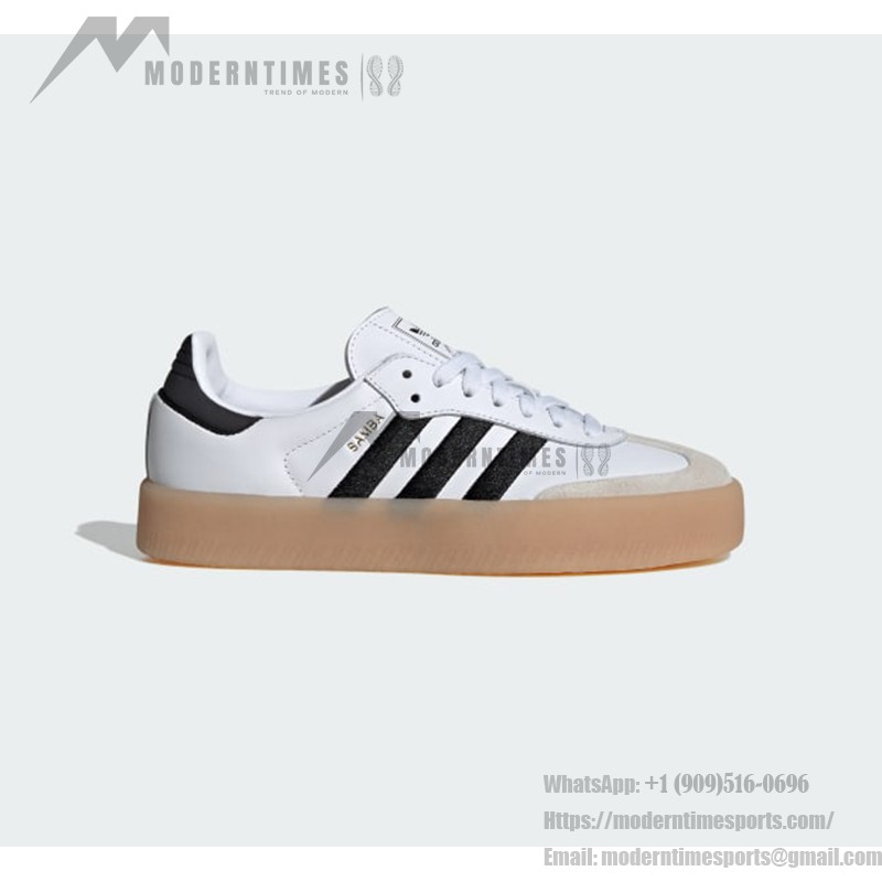 Adidas Samba OG IG5744 - Classic White Sneakers with Black Stripes Adidas Samba OG IG5744 White Leather Sneakers with Black Stripes and Gum Sole