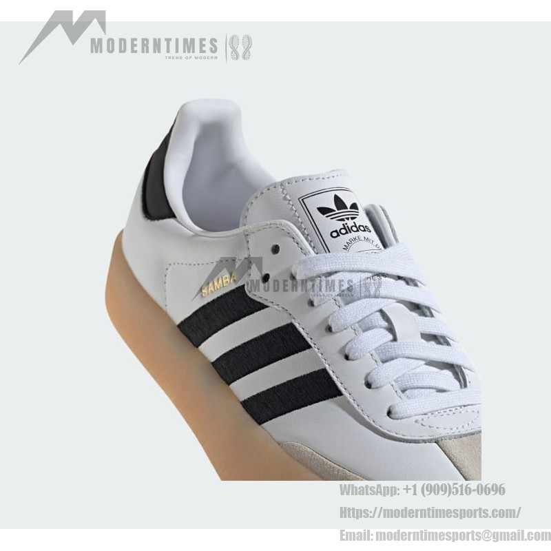 Adidas Samba OG IG5744 - Classic White Sneakers with Black Stripes Adidas Samba OG IG5744 White Leather Sneakers with Black Stripes and Gum Sole