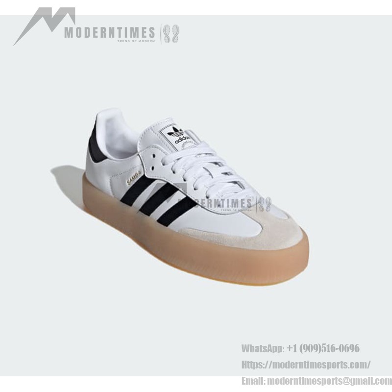 Adidas Samba OG IG5744 - Classic White Sneakers with Black Stripes Adidas Samba OG IG5744 White Leather Sneakers with Black Stripes and Gum Sole