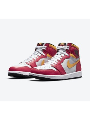 Air Jordan 1 High OG Light Fusion Red 555088-603 - Vibrant Red and Orange Classic Design
