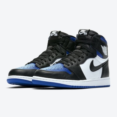 Air Jordan 1 High OG "Game Royal Toe" 555088-041 Classic Black White Blue Colorway Limited Edition Basketball Shoes