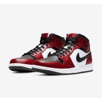Buy Limited Edition Air Jordan 1 Mid Black and Red Sneakers - 554724-069 | Exclusive Release
