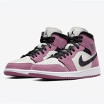 Limited Edition Air Jordan 1 Mid Pink & White High-Top Sneakers - Model DC7267-500 Limited Edition Air Jordan 1 Mid Pink & White High-Top Sneakers