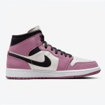 Limited Edition Air Jordan 1 Mid Pink & White High-Top Sneakers - Model DC7267-500 Limited Edition Air Jordan 1 Mid Pink & White High-Top Sneakers