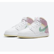 Air Jordan 1 Mid GS ‘Paint Drip’ DD1666-100 - Creative Paint Drip Design Sneakers | Youth Edition | Classic Fashion