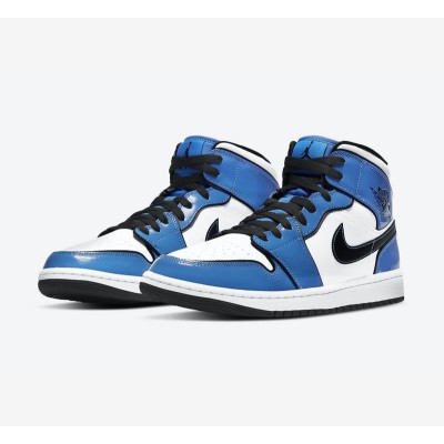 Air Jordan 1 Mid SE “Signal Blue” DD6834-402 Classic Blue Mid-Top Sneakers – Stylish Trendy Basketball Shoes