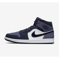 Air Jordan 1 Mid 青と黒の配色 モダンバスケットボールスニーカー 554724-445 - スタイルと快適さの完璧な融合