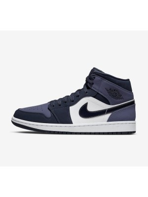 Air Jordan 1 Mid 青と黒の配色 モダンバスケットボールスニーカー 554724-445 - スタイルと快適さの完璧な融合