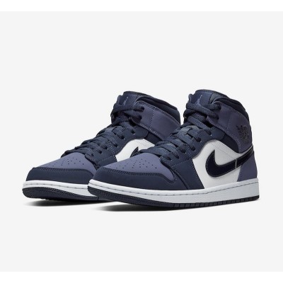 Air Jordan 1 Mid 青と黒の配色 モダンバスケットボールスニーカー 554724-445 - スタイルと快適さの完璧な融合