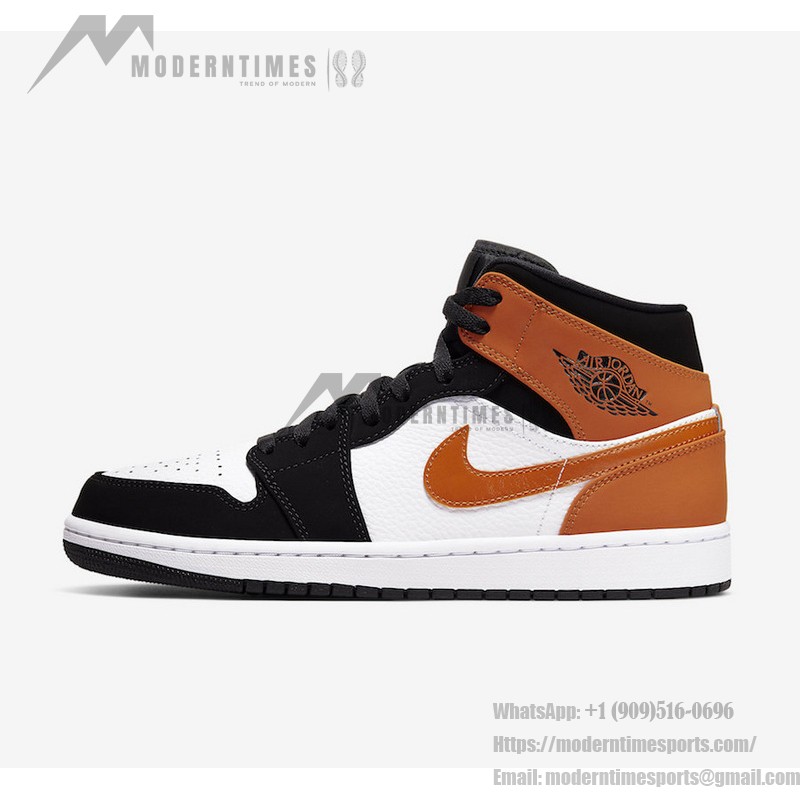 Air Jordan 1 Mid Shattered Backboard High-Top Sneakers Air Jordan 1 Mid Shattered Backboard white black orange sneakers