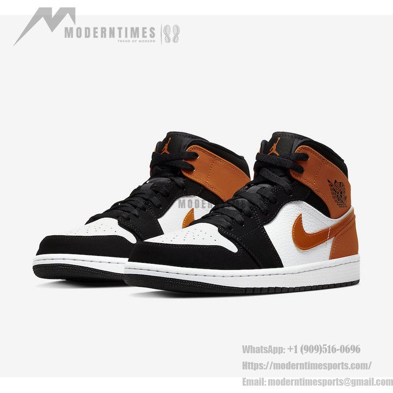 Air Jordan 1 Mid Shattered Backboard High-Top Sneakers Air Jordan 1 Mid Shattered Backboard white black orange sneakers