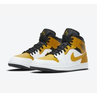 Exclusive Air Jordan 1 Mid University Gold - White & Yellow Sneakers | Limited Edition 554724-170