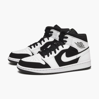 Air Jordan 1 Mid ホワイト ブラック 554724-113 クラシック 高品質レザー デザイン | ファッショナブルで快適な必需品