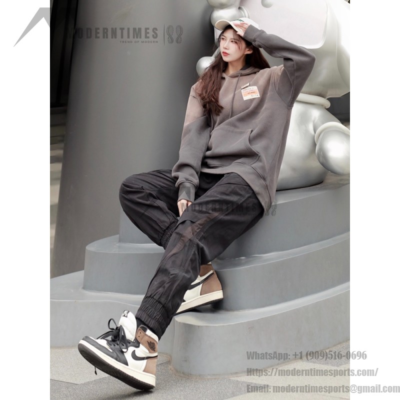 Air Jordan 1 Retro High OG Light Smoke Grey Men's Shoes - White and Grey Side Profile