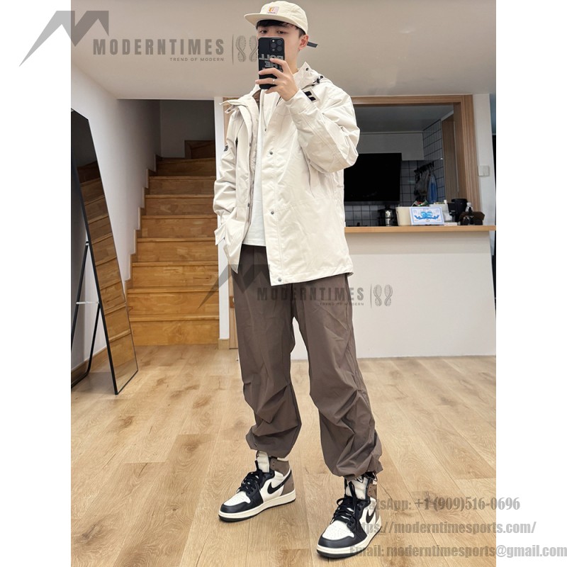 Air Jordan 1 Retro High OG Light Smoke Grey Men's Shoes - White and Grey Side Profile