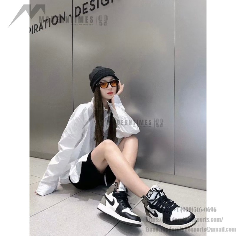 Air Jordan 1 Retro High OG Light Smoke Grey Men's Shoes - White and Grey Side Profile