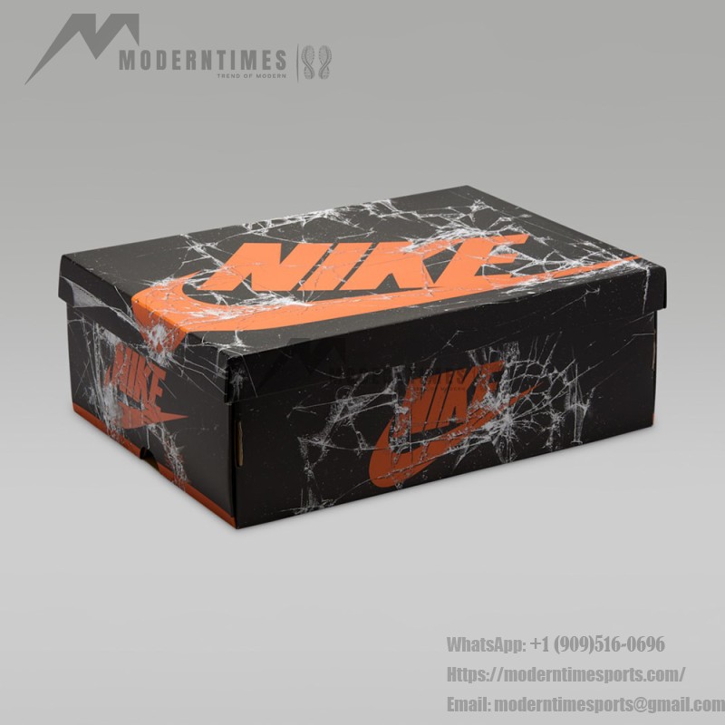 Air Jordan 1 Retro High OG Shattered Backboard Shoes - Black and Orange Side View