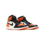 Air Jordan 1 Retro High OG Shattered Backboard Shoes - Black and Orange Side View