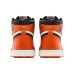 Air Jordan 1 Retro High OG Shattered Backboard Shoes - Black and Orange Side View