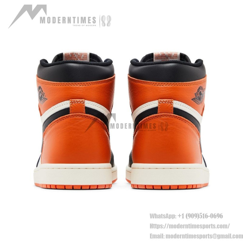 Air Jordan 1 Retro High OG Shattered Backboard Shoes - Black and Orange Side View