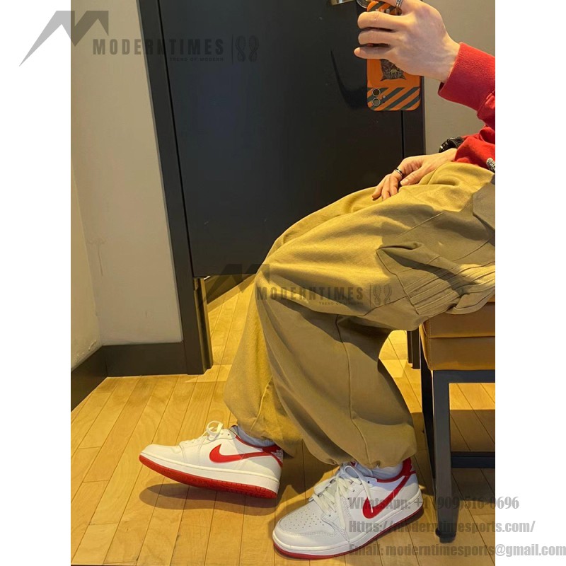 Air Jordan 1 Low OG White Red Men's Shoes Side View