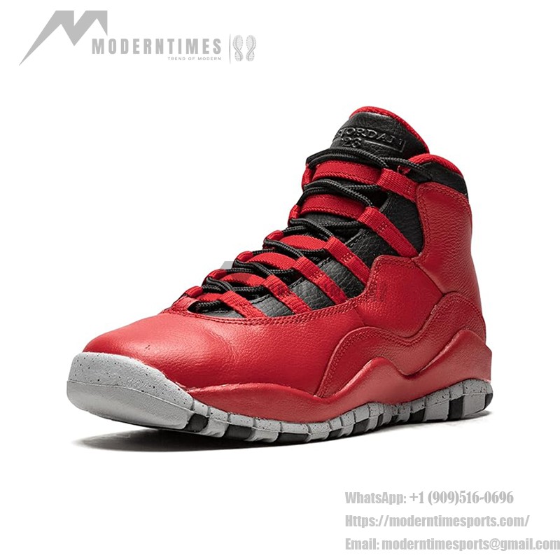 Air Jordan 10 Retro “Bulls Over Broadway” 705179-601 クラシックスニーカー Air Jordan 10 Retro “Bulls Over Broadway” 705179-601 - レッド、ブラック&グレーのスプラッシュソール
