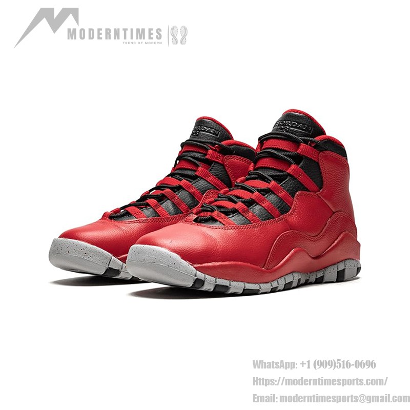 Air Jordan 10 Retro “Bulls Over Broadway” 705179-601 クラシックスニーカー Air Jordan 10 Retro “Bulls Over Broadway” 705179-601 - レッド、ブラック&グレーのスプラッシュソール