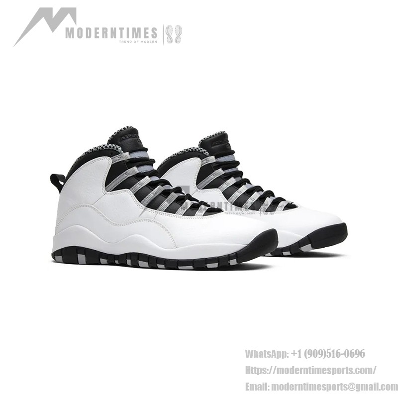 Air Jordan 10 Retro “Steel” 310805-103 クラシックスニーカー Air Jordan 10 Retro “Steel” 310805-103 - ホワイト、ブラック&グレー ミニマルデザイン
