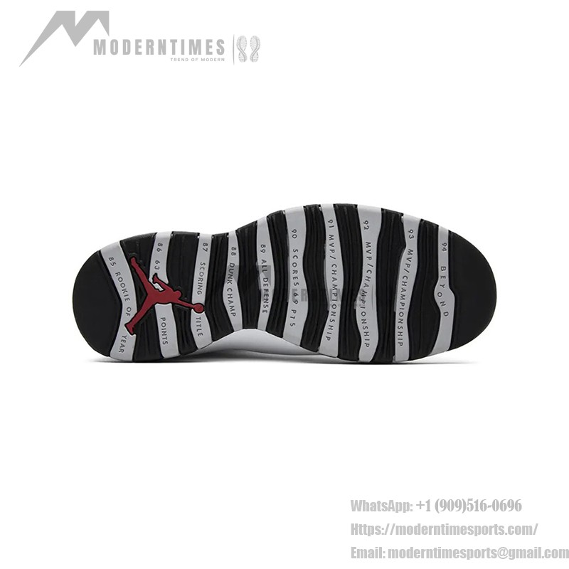Air Jordan 10 Retro “Steel” 310805-103 クラシックスニーカー Air Jordan 10 Retro “Steel” 310805-103 - ホワイト、ブラック&グレー ミニマルデザイン