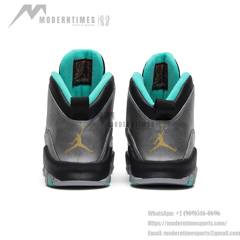 Air Jordan 10 Retro “Lady Liberty” 705179-045 クラシックバスケットボールスニーカー Air Jordan 10 Retro “Lady Liberty” 705179-045 - メタリックグレーとミントグリーンデザイン