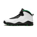 Air Jordan 10 Retro (Big Kids) 310806-137 クラシックバスケットボールスニーカー Air Jordan 10 Retro (Big Kids) 310806-137 - ホワイト、ブラック&グリーンデザイン