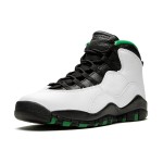 Air Jordan 10 Retro (Big Kids) 310806-137 クラシックバスケットボールスニーカー Air Jordan 10 Retro (Big Kids) 310806-137 - ホワイト、ブラック&グリーンデザイン