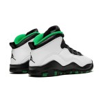 Air Jordan 10 Retro (Big Kids) 310806-137 クラシックバスケットボールスニーカー Air Jordan 10 Retro (Big Kids) 310806-137 - ホワイト、ブラック&グリーンデザイン