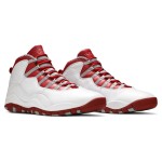 Air Jordan 10 Retro “Red Steel” 310805-161 Classic Sneakers Air Jordan 10 Retro “Red Steel” 310805-161 - White Leather with Red & Grey Accents